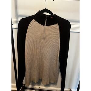 Polo Ralph Lauren US Flag Logo Cream Blue Knit 1/4 Zip Sweater Men Size XXL